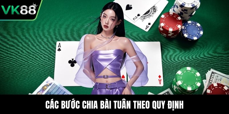 Các bước chia bài tuân theo quy định